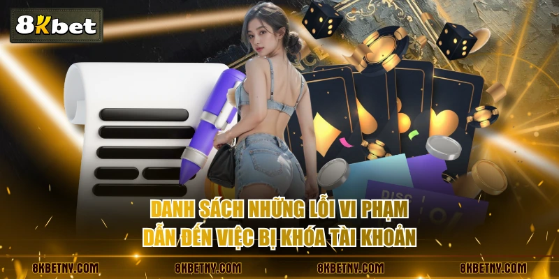 Danh sách những lỗi vi phạm dẫn đến việc bị khóa tài khoản